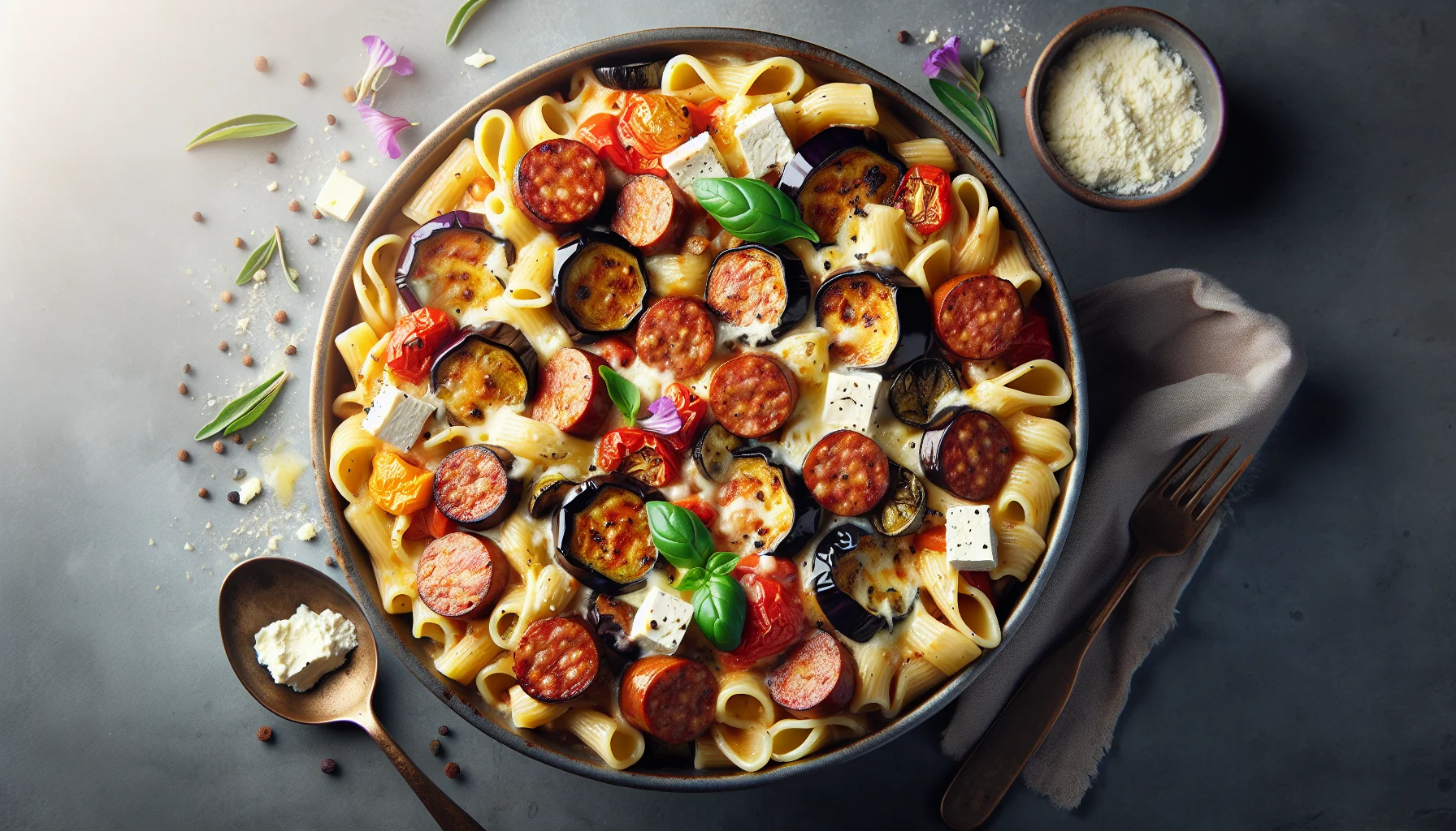 Baked Pasta With Sausage Eggplant And Ricotta