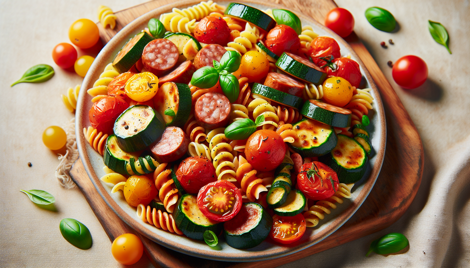 Pasta With Sausage Zucchini And Tomatoes